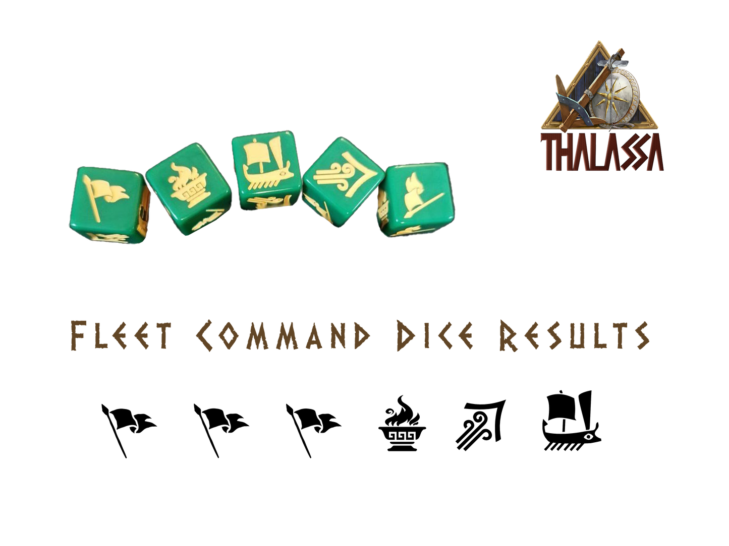 Thalassa Fleet command and gaming dice (Green)