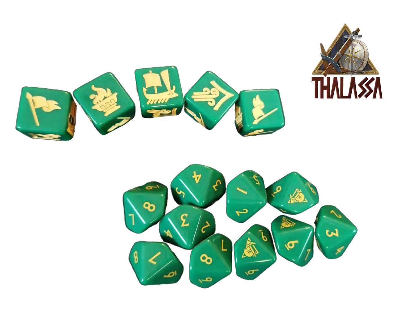Thalassa Fleet command and gaming dice (Green)