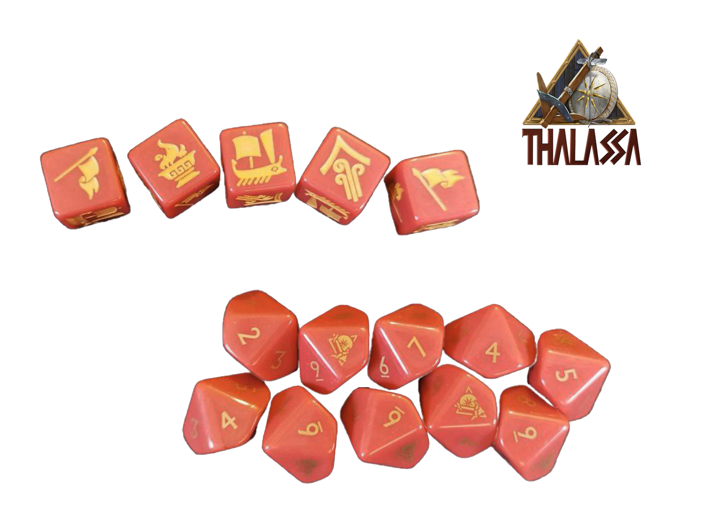 Thalassa Fleet command and gaming dice (Red)