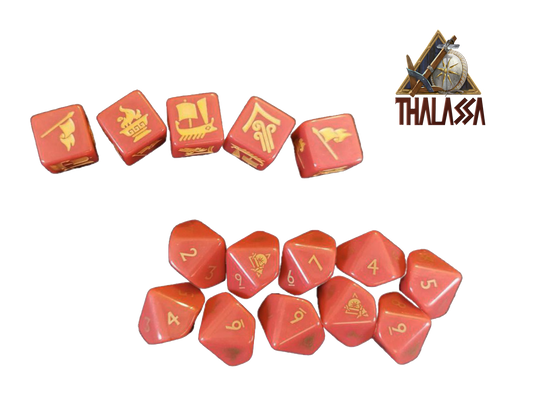 Thalassa Fleet command and gaming dice (Red)