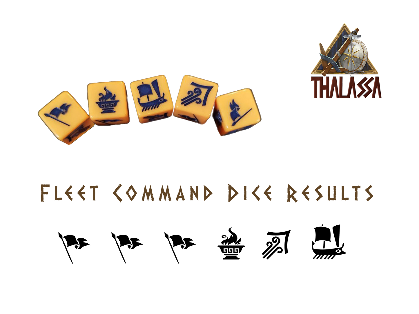 Thalassa Fleet command and gaming dice (Yellow)